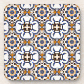  Portugees Azulejo Blue Yellow Pattern Onderzetter (Voorkant)