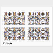 Portugees Azulejo Blue Yellow Pattern Rechthoekige Sticker (Vel)