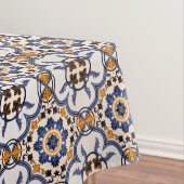  Portugees Azulejo Blue Yellow Pattern Tafelkleed (Voorbeeld)
