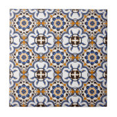  Portugees Azulejo Blue Yellow Pattern Tegeltje (Voorkant)