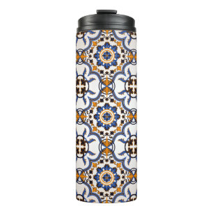 Portugees Azulejo Blue Yellow Pattern Thermosbeker