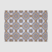 Portugees Azulejo Blue Yellow Pattern Tissuepapier (Voorkant)