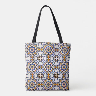  Portugees Azulejo Blue Yellow Pattern Tote Bag