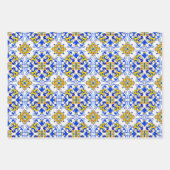 Portugees Azulejo Ceramic Tiles Seamless Pattern Inpakpapier Vel (Voorkant)
