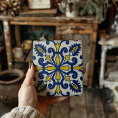 Portugees Azulejo Classic Decorative Blue Yellow Tegeltje