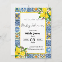 Portugees Azulejo Lemon Tegel Baby shower