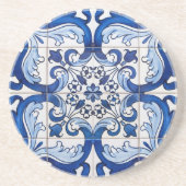 Portugees Azulejo Pattern Zandsteen Onderzetter (Voorkant)