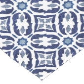 Portugees Azulejo Spaans tegelblauw indigo Korte Tafelloper (Hoek)