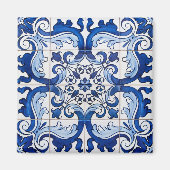 Portugees Azulejo Tegel Pattern Magneet (Voorkant)