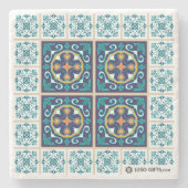Portugees Azulejo Tile Marble Onderzetter (Voorkant)