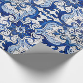 Portugees Azulejo Tile Pattern Cadeaupapier (Hoek)