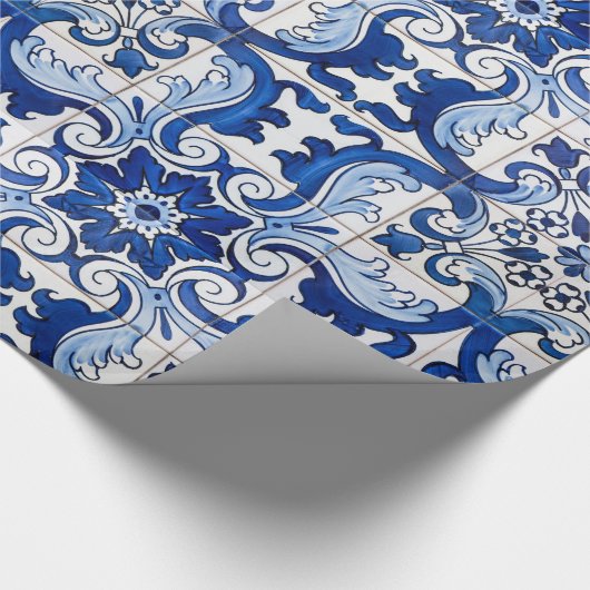 Portugees Azulejo Tile Pattern Cadeaupapier (Hoek)