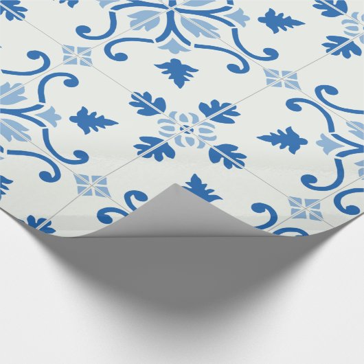  Portugees Azulejo Tile Pattern Cadeaupapier (Hoek)