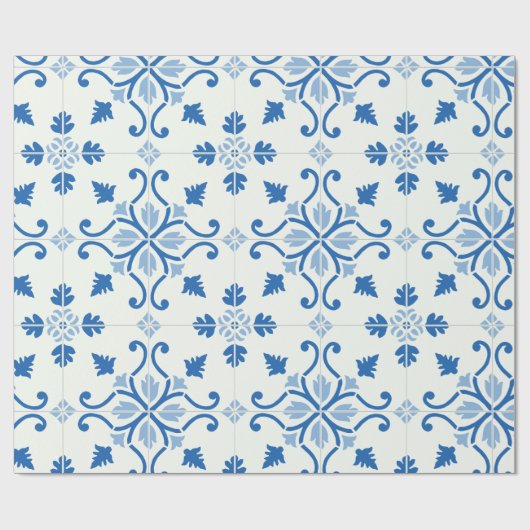  Portugees Azulejo Tile Pattern Cadeaupapier (Vlak)