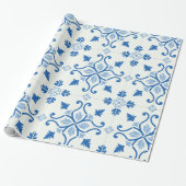  Portugees Azulejo Tile Pattern Cadeaupapier (Uitgerold)