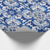  Portugees Azulejo Tile Pattern Cadeaupapier (Hoek)