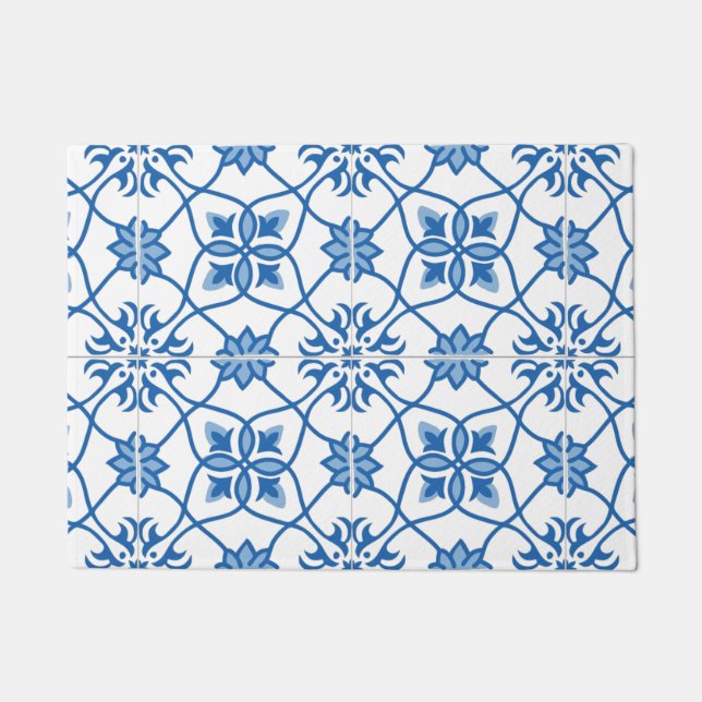  Portugees Azulejo Tile Pattern Deurmat (Voorkant)