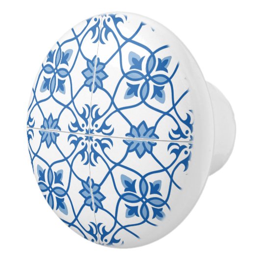 Portugees Azulejo Tile Pattern Keramische Knop (Rechts)