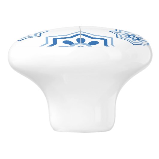 Portugees Azulejo Tile Pattern Keramische Knop (Zijkant)