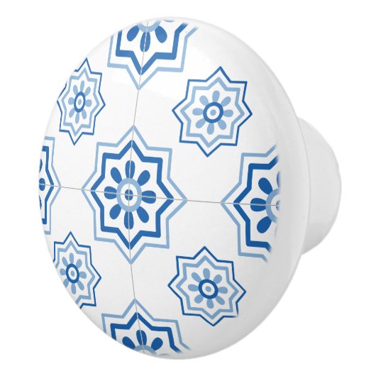Portugees Azulejo Tile Pattern Keramische Knop (Rechts)
