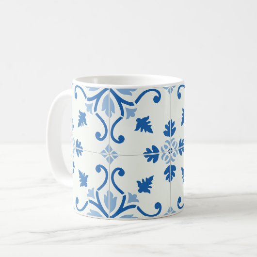  Portugees Azulejo Tile Pattern Koffiemok (Voorkant links)