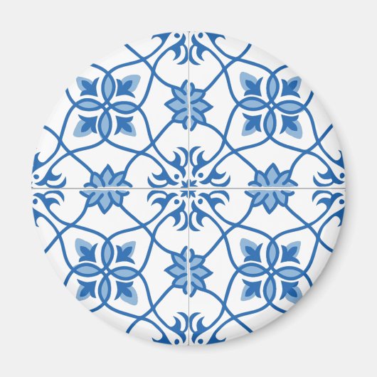  Portugees Azulejo Tile Pattern Magneet (Voorkant)