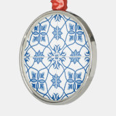 Portugees Azulejo Tile Pattern Metalen Ornament (Links)