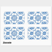 Portugees Azulejo Tile Pattern Rechthoekige Sticker (Vel)