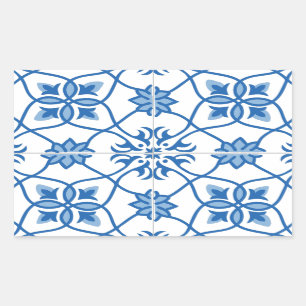 Portugees Azulejo Tile Pattern Rechthoekige Sticker