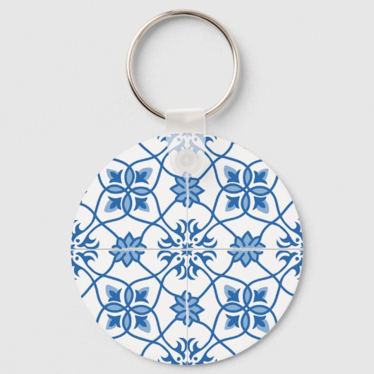 Portugees Azulejo Tile Pattern Sleutelhanger (Voorkant)