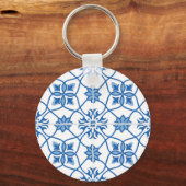 Portugees Azulejo Tile Pattern Sleutelhanger (Voorkant)