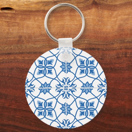  Portugees Azulejo Tile Pattern Sleutelhanger (Voorkant)