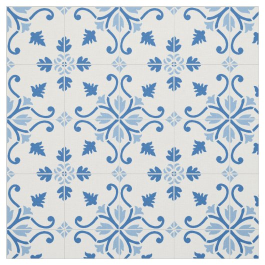  Portugees Azulejo Tile Pattern Stof (Swatch)