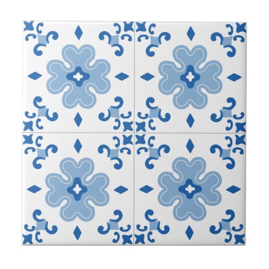 Portugees Azulejo Tile Pattern Tegeltje (Voorkant)