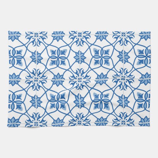  Portugees Azulejo Tile Pattern Theedoek (Horizontaal)