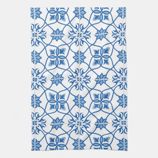  Portugees Azulejo Tile Pattern Theedoek (Verticaal)