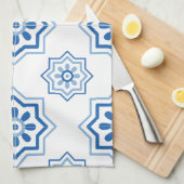  Portugees Azulejo Tile Pattern Theedoek (Quarter Fold)