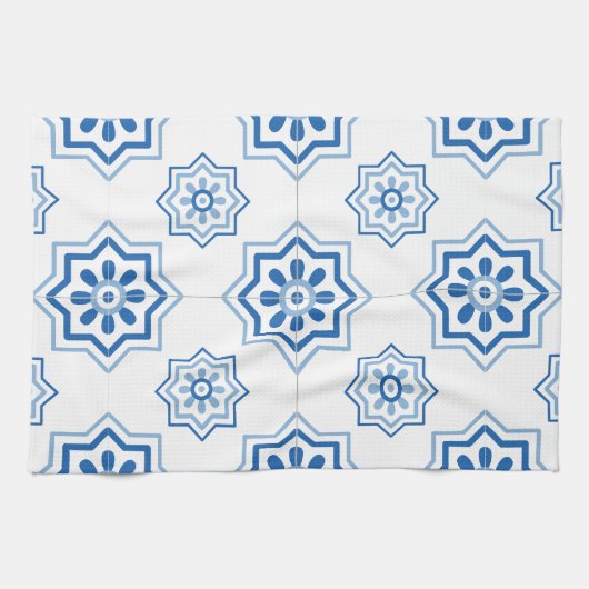  Portugees Azulejo Tile Pattern Theedoek (Horizontaal)