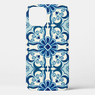 Portugees Azulejos Blue Floral Tile Pattern Case-Mate iPhone Case