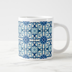 Portugees Azulejos Blue Floral Tile Pattern Grote Koffiekop