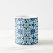 Portugees Azulejos Blue Floral Tile Pattern Koffiemok (Center)