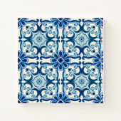 Portugees Azulejos Blue Floral Tile Pattern Notitieboek (Achterkant)