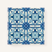 Portugees Azulejos Blue Floral Tile Pattern Notitieboek (Voorkant)