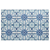 Portugees Azulejos Blue Floral Tile Pattern Stof (Fat Quarter)