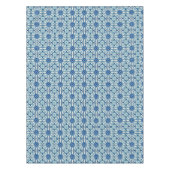 Portugees Azulejos Blue Floral Tile Pattern  Tafelkleed (Voorkant)
