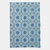 Portugees Azulejos Blue Floral Tile Pattern Theedoek (Verticaal)