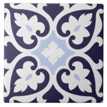 Portugees Azulejos Indigo blauw en wit klassiek