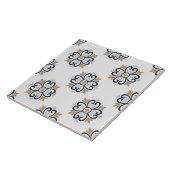 Portugees Azulejos Middellandse-Zeeblauw wit bruin Tegeltje (Zijkant)