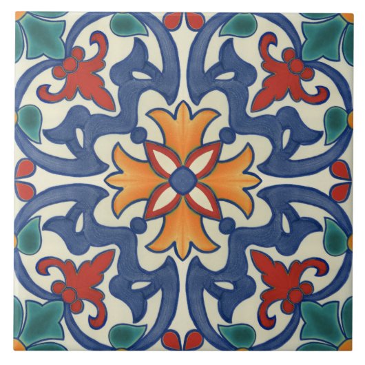 Portugees Azulejos Pattern Tegeltje (Voorkant)
