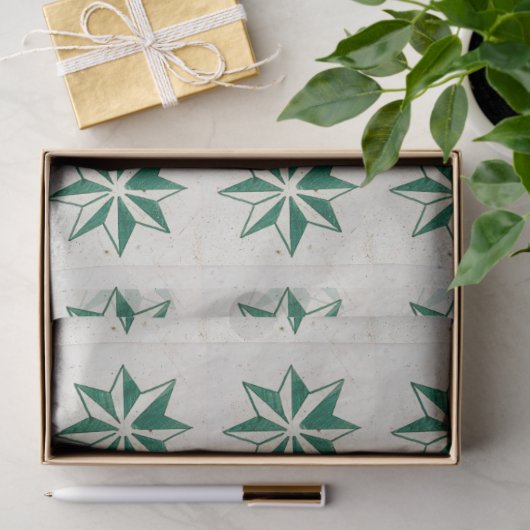 Portugees Azulejos Star Green Decoupage Tissuepapier (Geschenk)